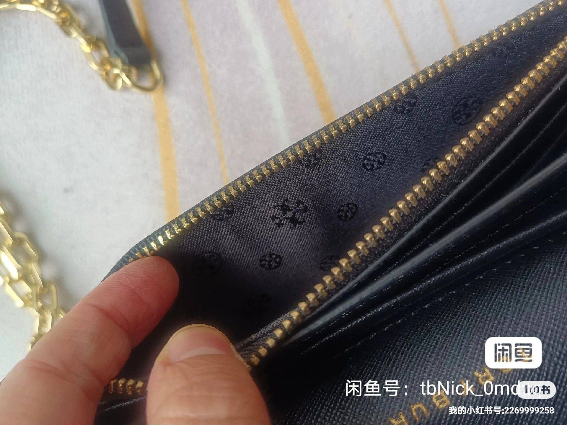 Tory Burch汤丽柏琦高端牛皮黄铜拉链条单肩斜挎包_2