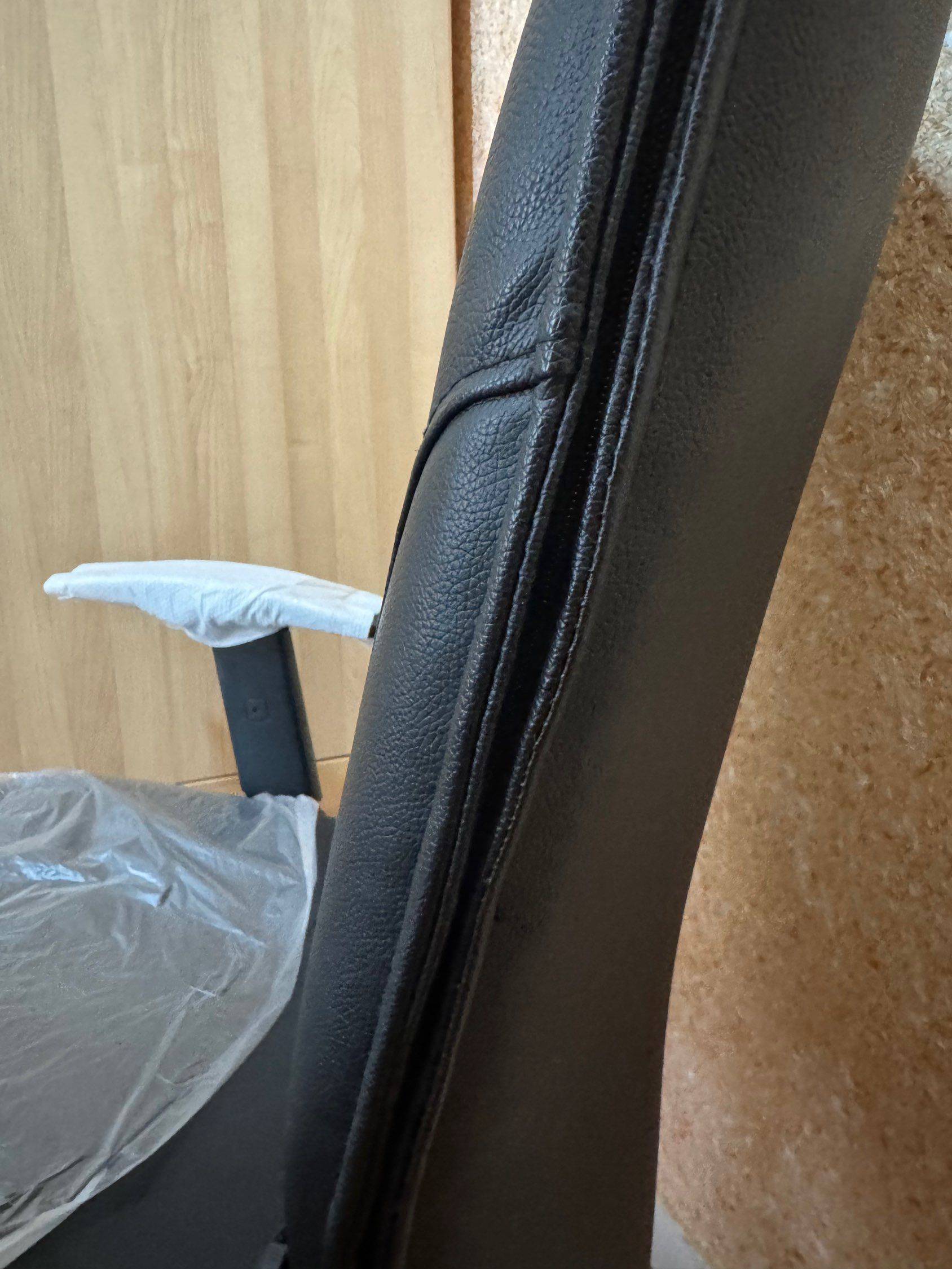 Black PVC leather office chair _2