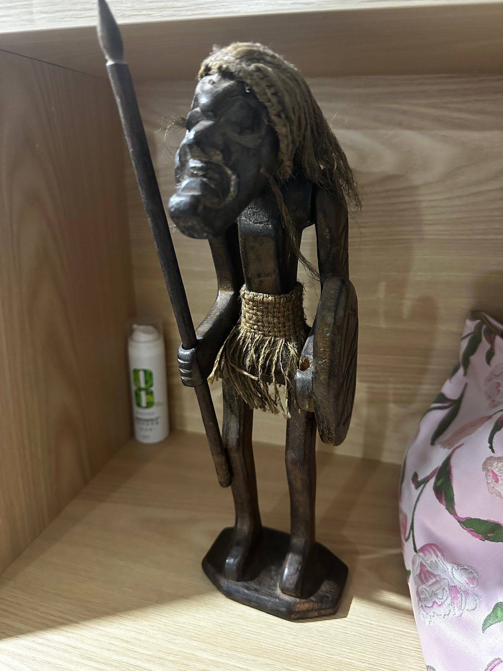 马来西亚带回，非洲部落木雕，高约25cm