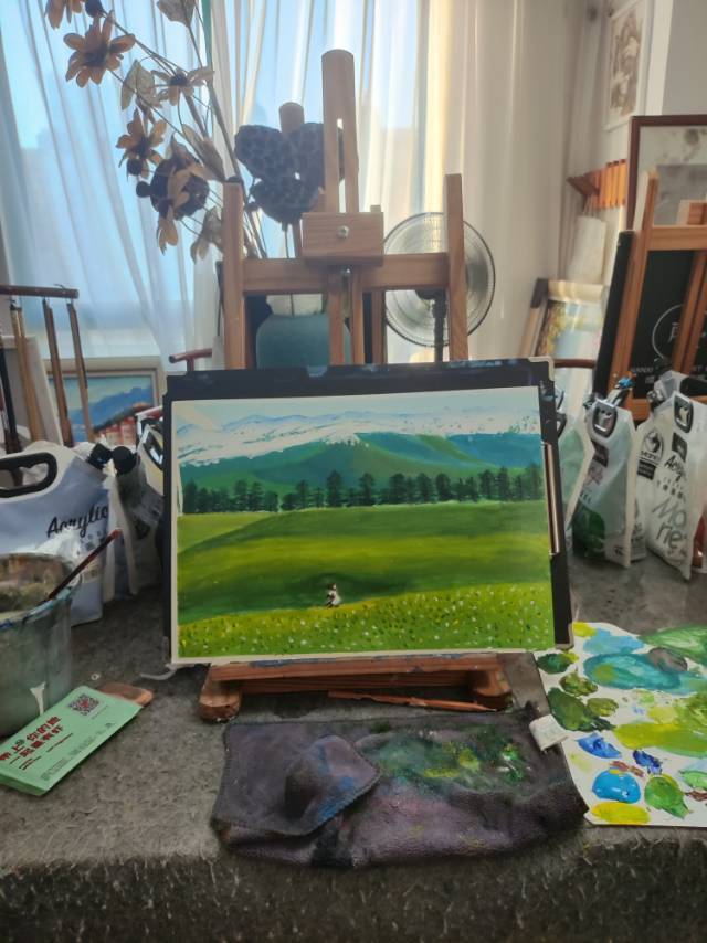 手绘，我的阿勒泰 丙烯画_0