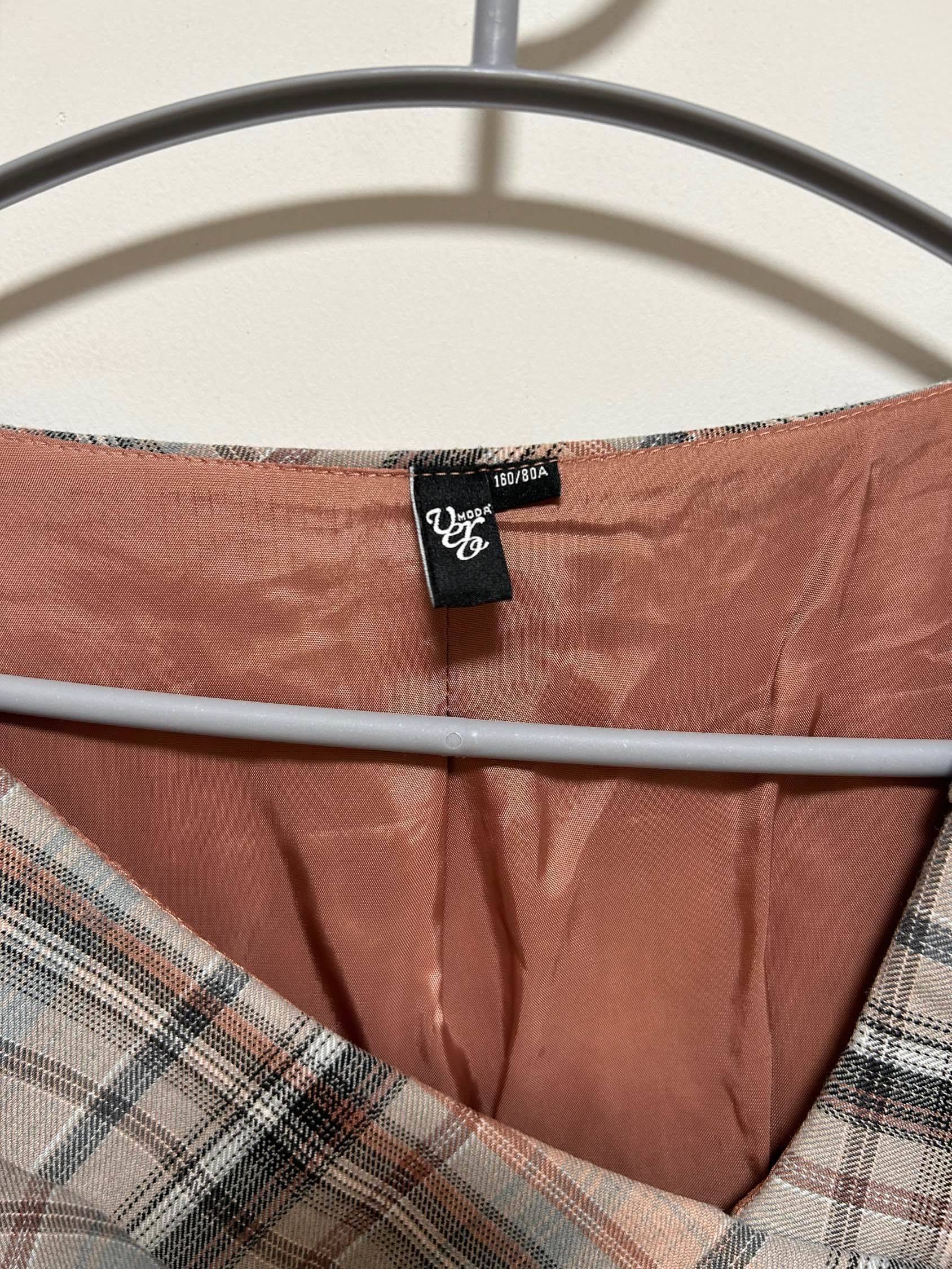 Vero Moda 粉色格子短袖修身连衣_2