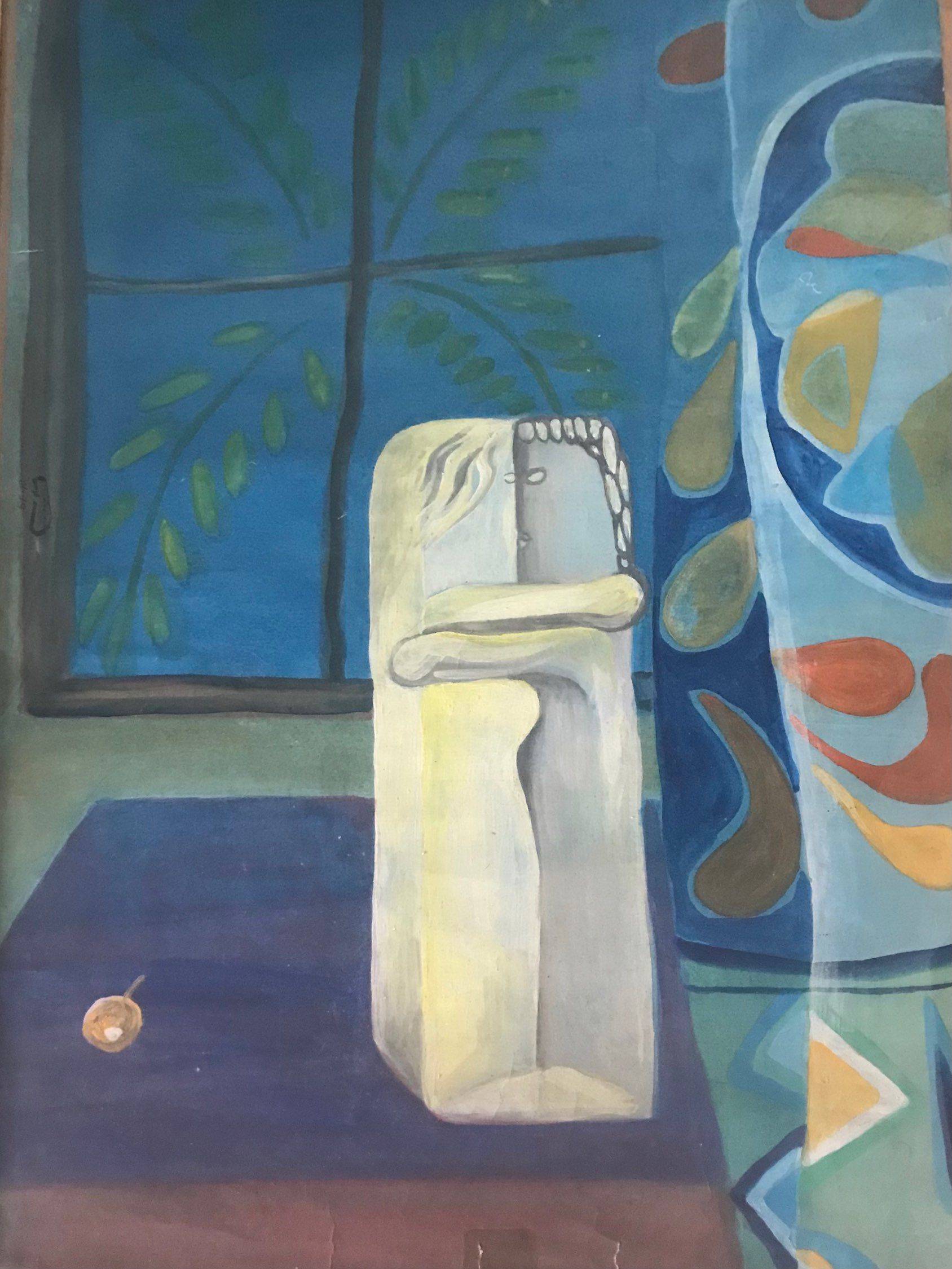 考古丙烯画、纸面、大学时期的作品（90年