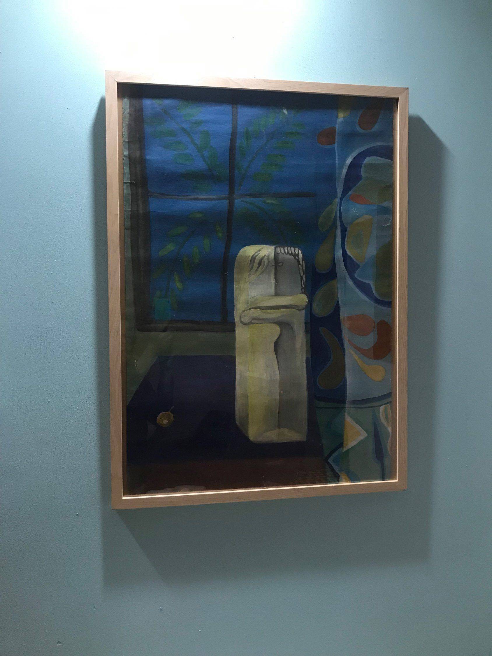 考古丙烯画、纸面、大学时期的作品（90年_0