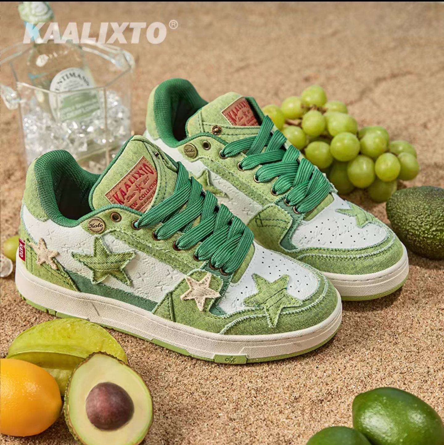 Kaalixto国潮牌星星鞋牛油果绿色百