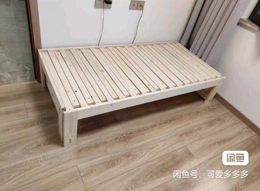 实木抽拉床，0.6～1米宽*2米木床  _0