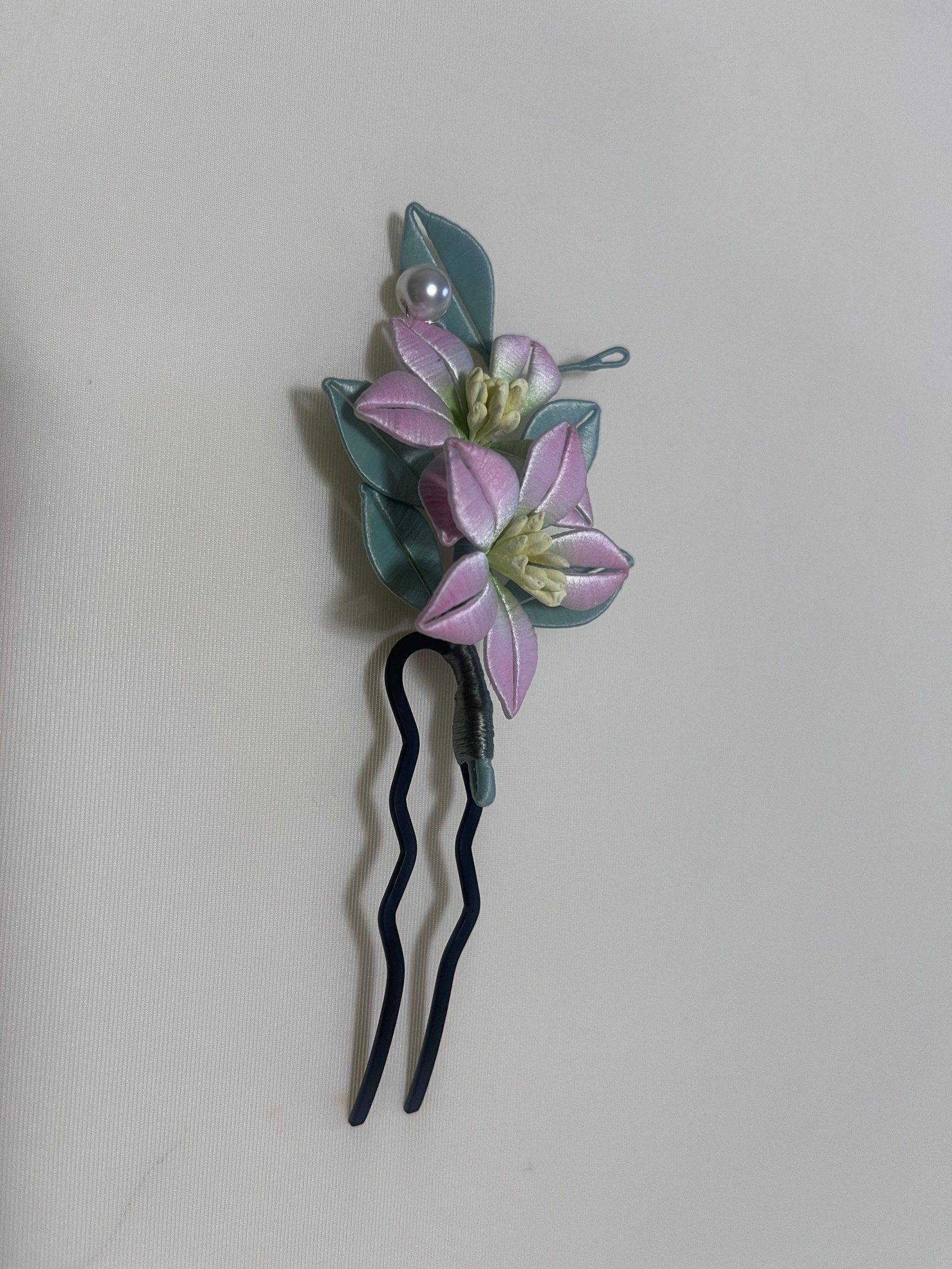 非遗缠花粉色五瓣花