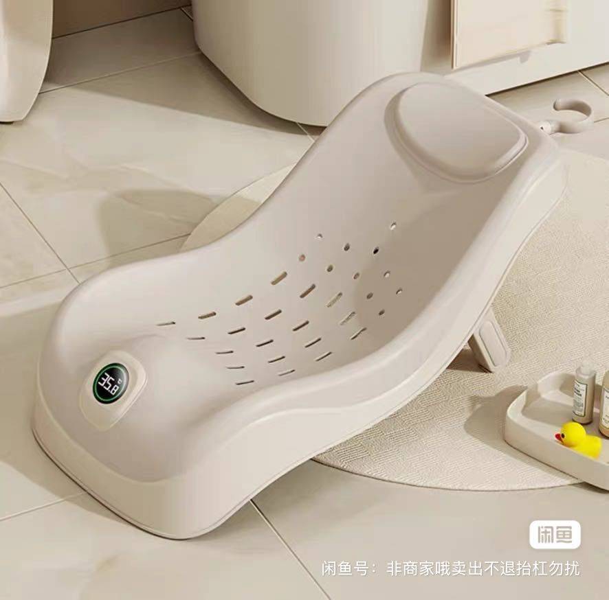 可折叠大号婴儿浴桶套装，带温感显示_3