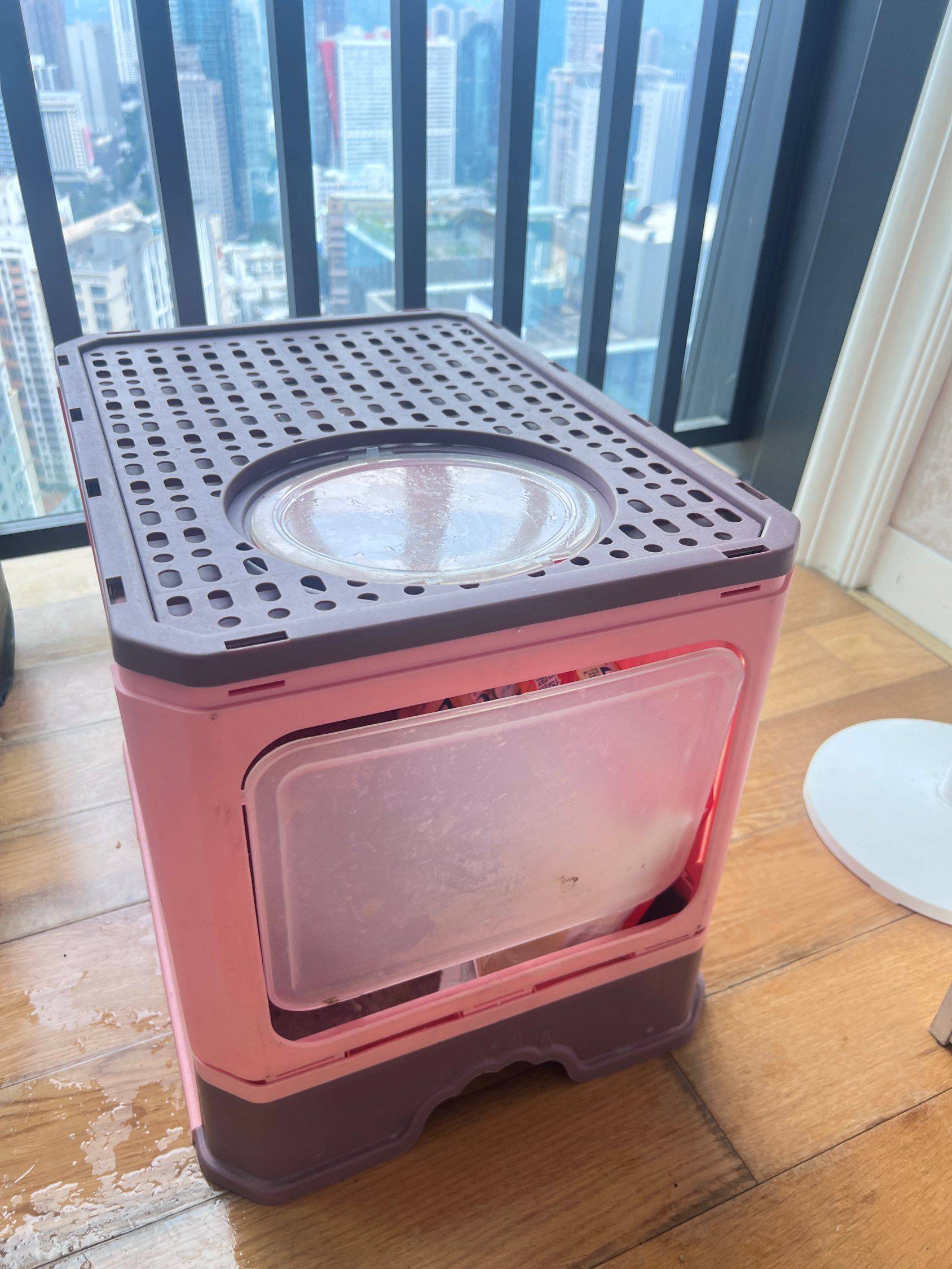 全封闭式猫砂盆，粉色款，尺寸50*40*_3