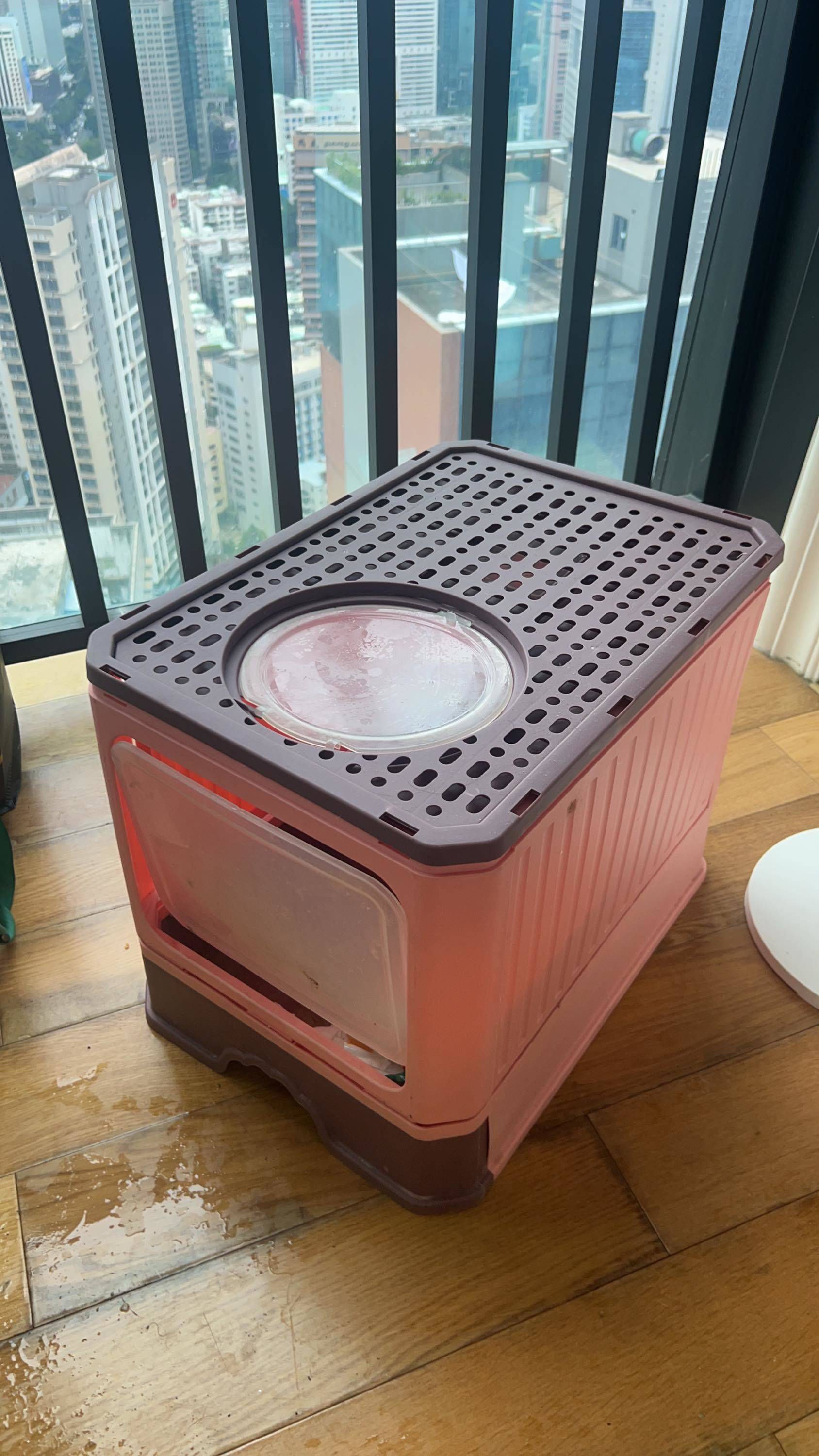 全封闭式猫砂盆，粉色款，尺寸50*40*