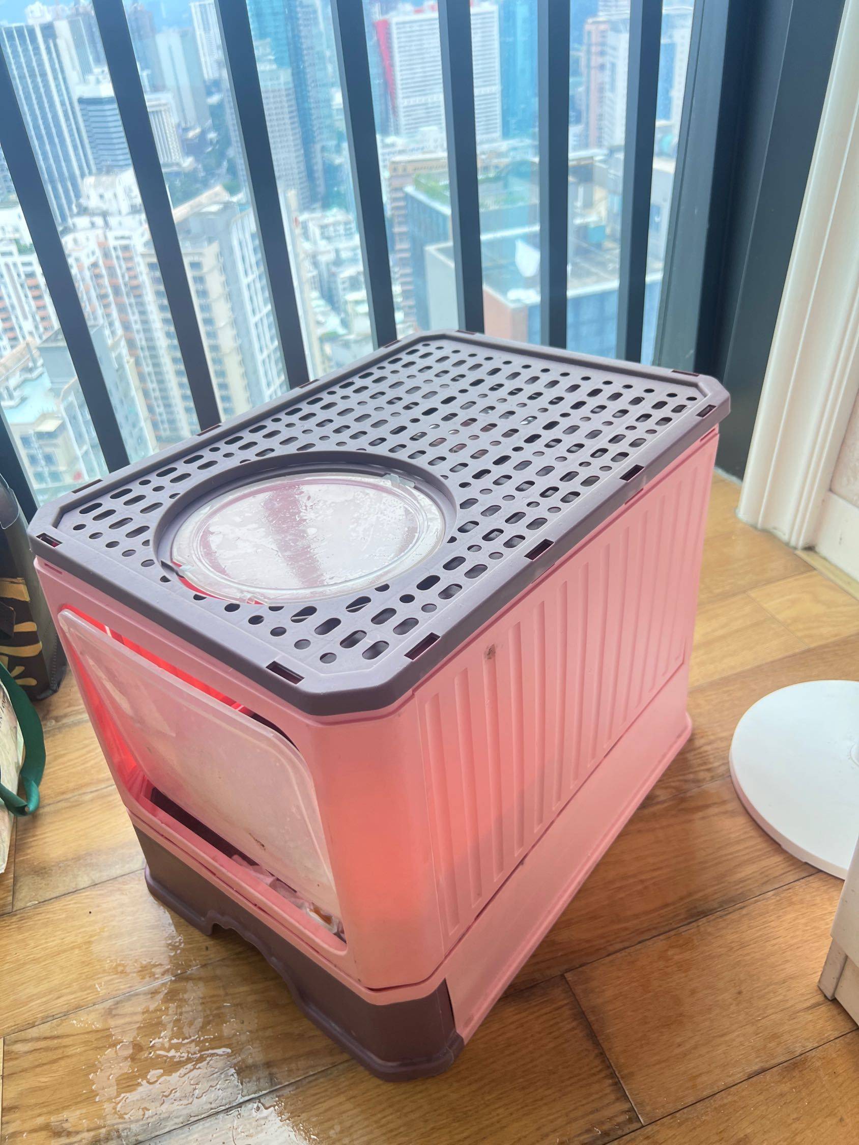 全封闭式猫砂盆，粉色款，尺寸50*40*_1